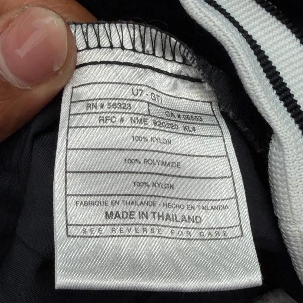 Vintage 90s Nike Windbreaker Sz L Black V-Neck Pullover Striped Trim Swoosh EUC